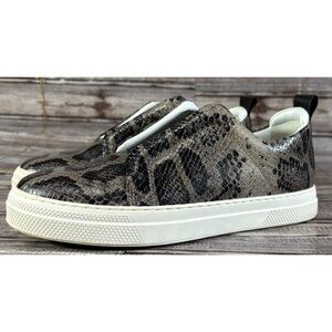 Pierre Hardy Leather Animal Print Slider Low Top Sneaker size 36 US 6 snake